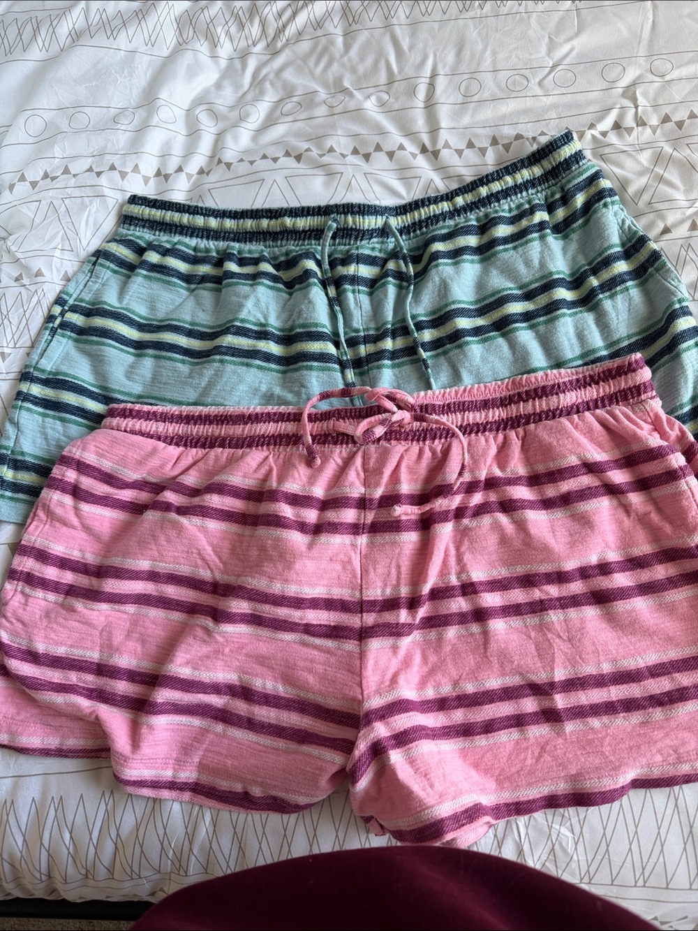 American Eagle Outfitters Striped Pink & Mint High Waist Shorts